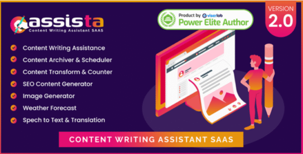 Assista v2.0 - Content Writing Assistant as SAAS
