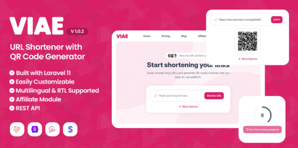 Viae v1.0.2 - URL Shortener with QR Code Generator